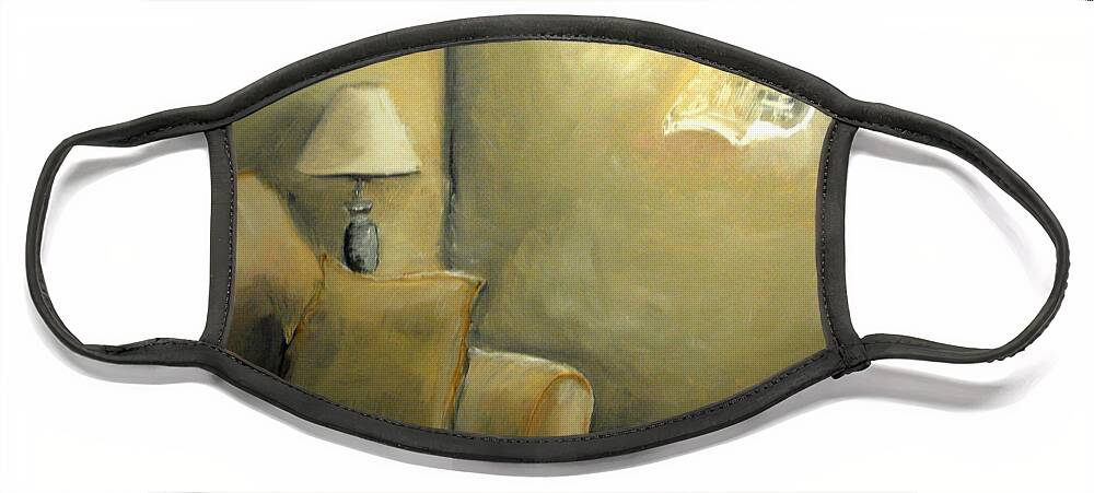 Interior Face Mask featuring the painting A quiet room by Katy Hawk