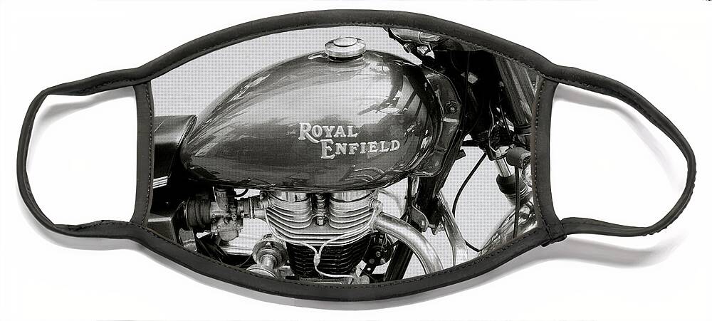 Motorbike Face Mask featuring the photograph A Royal Enfield Motorbike by Shaun Higson