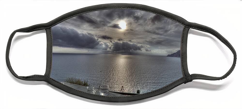 Europe Face Mask featuring the photograph A Table with a View by Matt Swinden