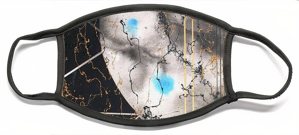 Abstract Face Mask featuring the painting A View from Space by Louise Adams