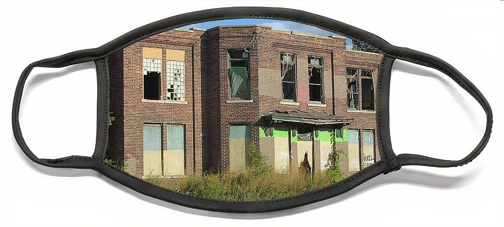 Abandoned Face Mask featuring the photograph Abandoned Building 1 by Anita Burgermeister