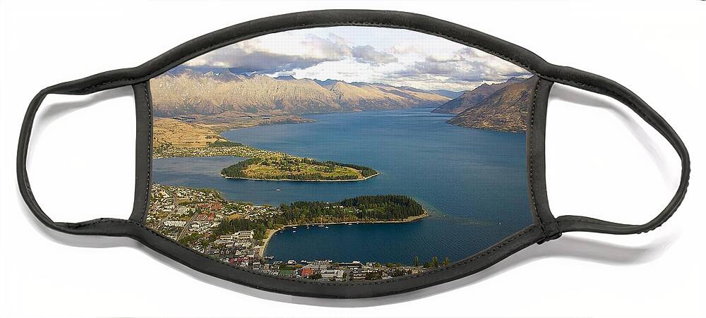 New Zealand Face Mask featuring the photograph Above Queenstown by Stuart Litoff
