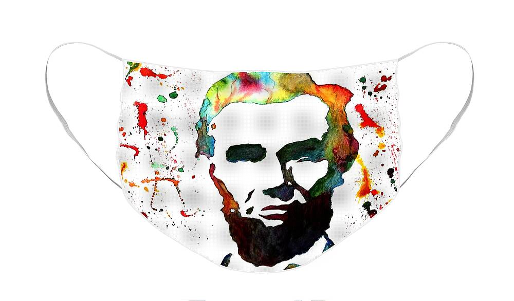 Abraham Lincoln Face Mask featuring the painting Abraham Lincoln original watercolor painting by Georgeta Blanaru