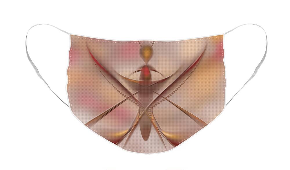 Abstract Butterfly Face Mask featuring the painting Abstract Butterfly digital Painting by Georgeta Blanaru
