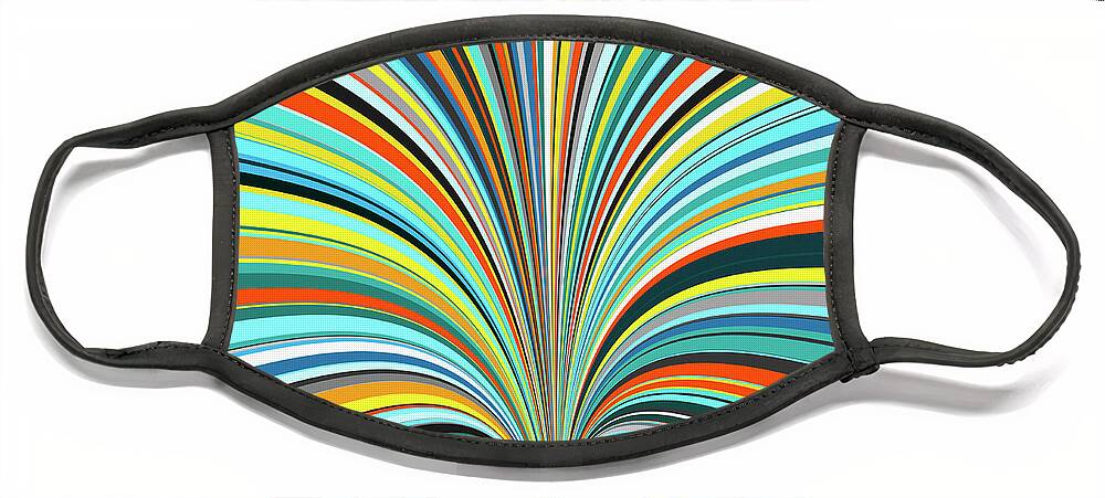 Abstract Face Mask featuring the photograph Abstract Fan Shape With Rainbow Colors by Ikon Ikon Images
