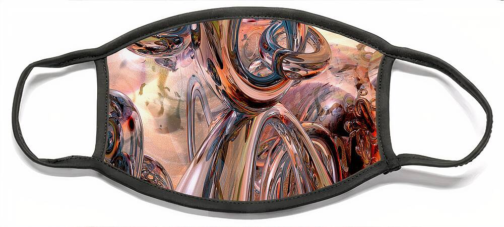 Abstract Face Mask featuring the digital art Abstract Reflecting Rings by Phil Perkins
