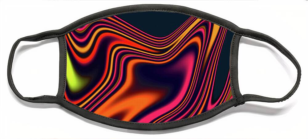 Abstract Face Mask featuring the photograph Abstract Vibrant Distorted Wave Pattern by Ikon Images