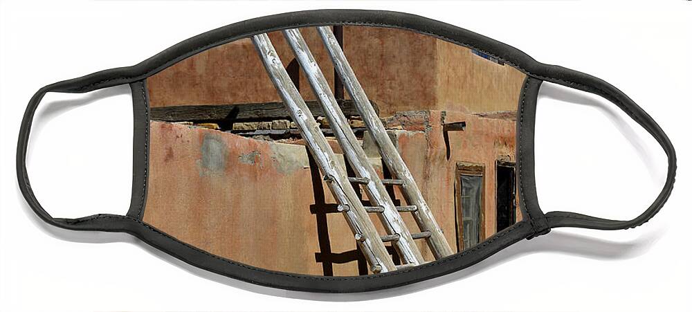 Acoma Pueblo Face Mask featuring the photograph Acoma Pueblo Adobe Homes 3 by Mike McGlothlen