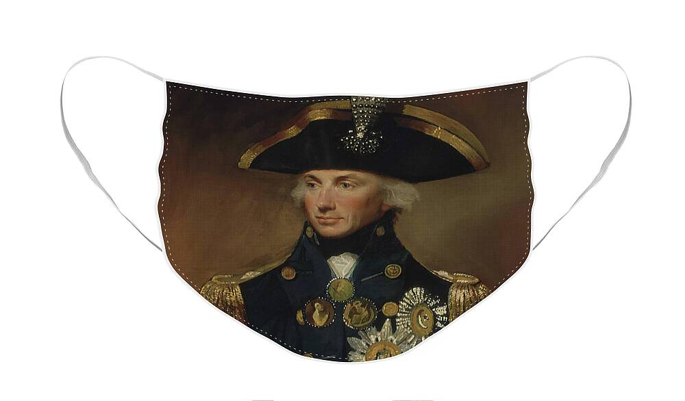 Horatio Nelson Face Mask featuring the painting Admiral Horatio Nelson by War Is Hell Store