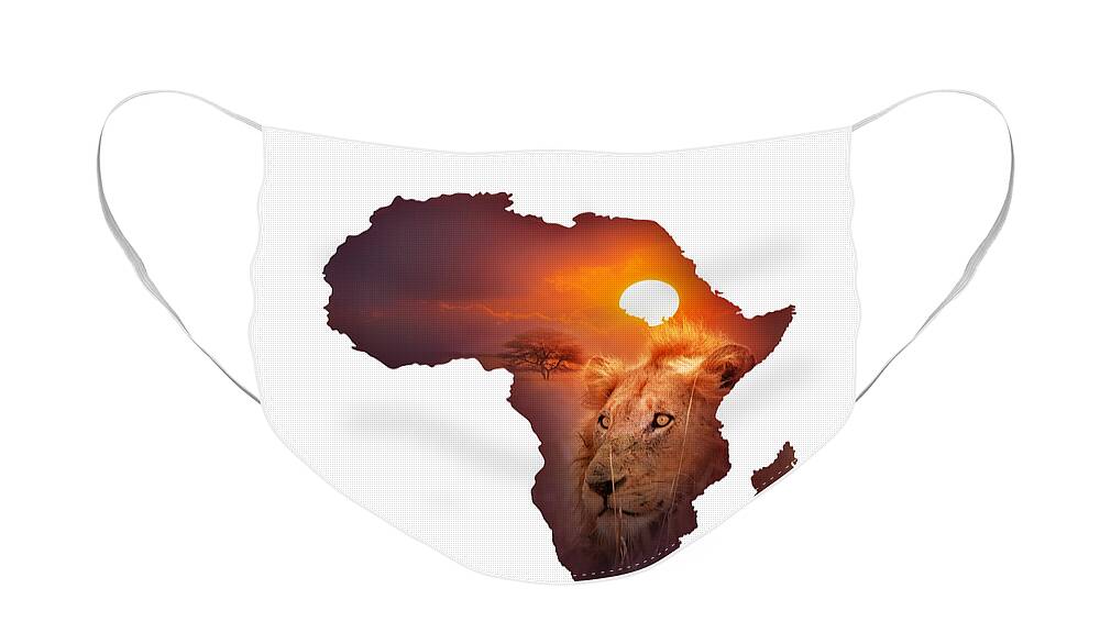 Africa Face Mask featuring the photograph African Wildlife Map by Johan Swanepoel