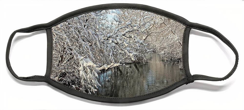 Antietam Creek Face Mask featuring the photograph After The Blizzard by Ronald Lutz