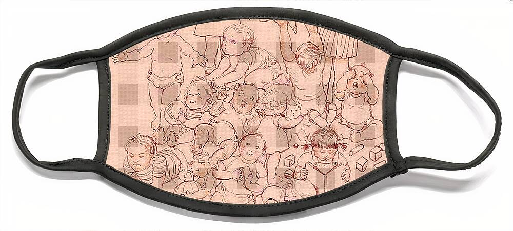 Children Face Mask featuring the drawing Ages of Childhood by Michele Myers