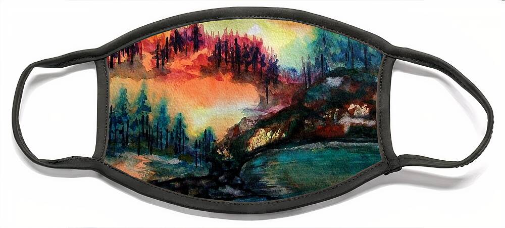 Ksg Face Mask featuring the painting Aglow by Kim Shuckhart Gunns