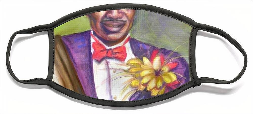 Portrait Face Mask featuring the painting Al-Carnival Time's Birthday by Beverly Boulet