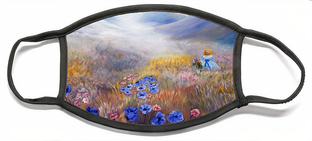 Field Face Mask featuring the painting All In A Dream - Impressionism by Georgiana Romanovna