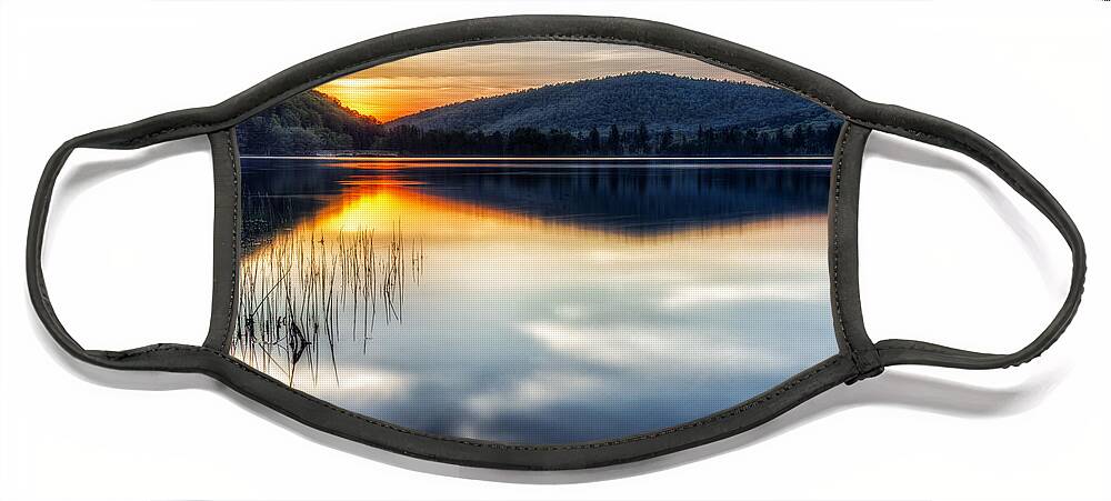 Allegheny Sunset Face Mask featuring the photograph Allegheny Sunset by Mark Papke