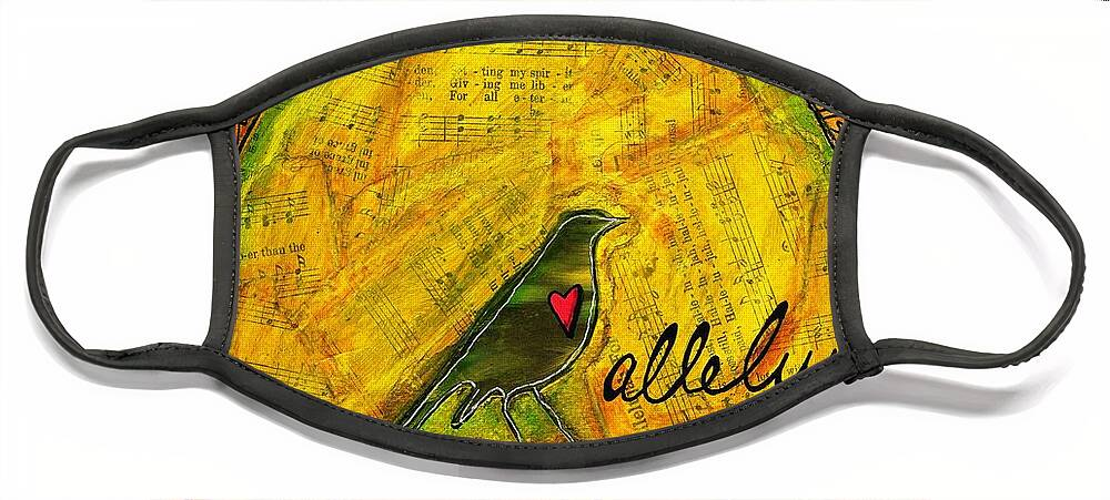 Alleluia Face Mask featuring the mixed media Alleluia by Carrie Todd