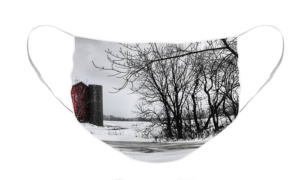 Evie Face Mask featuring the photograph Alpine Barn Michigan by Evie Carrier