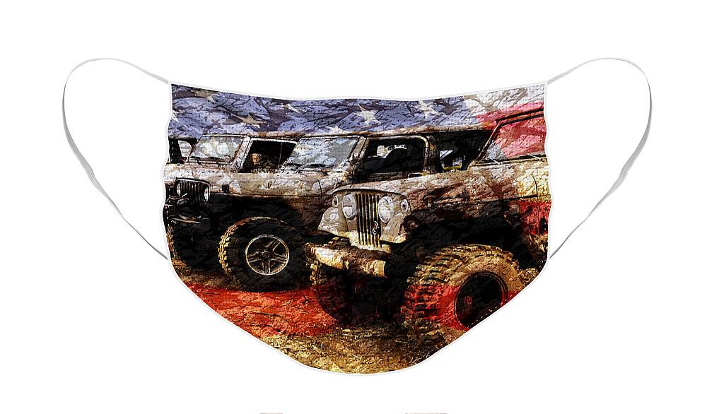 Jeep Face Mask featuring the photograph American Jeeps by Luke Moore