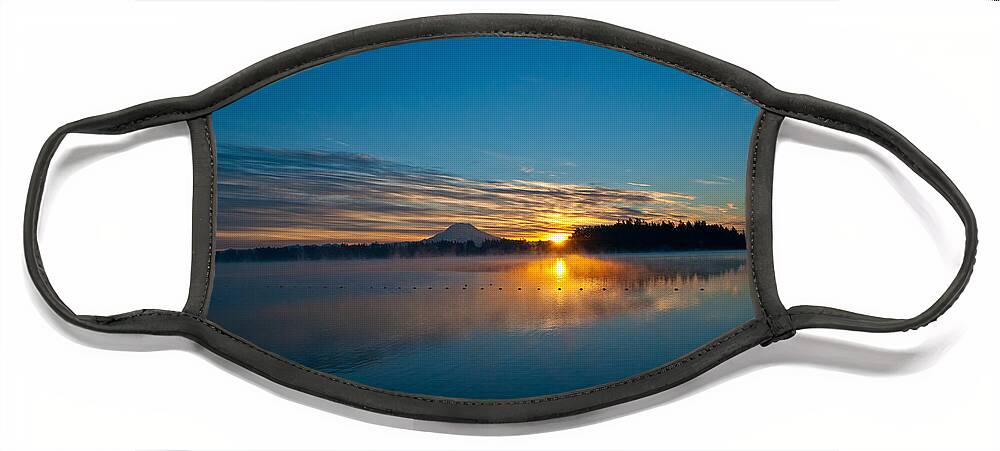 American Lake Sunrise Face Mask featuring the photograph American Lake Sunrise by Tikvah's Hope