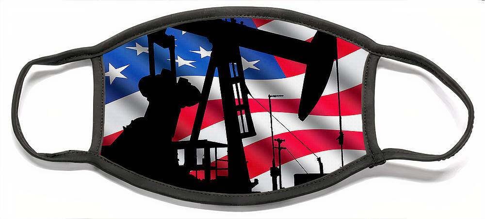 American Oil Face Mask featuring the digital art American Oil by Chuck Staley