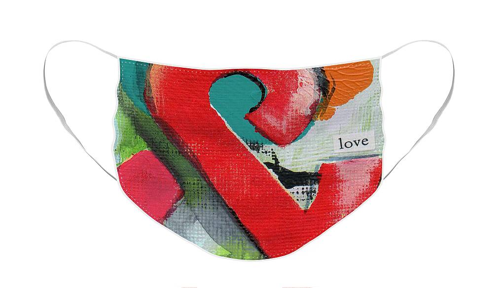 Love Face Mask featuring the painting Ampersand Love by Linda Woods