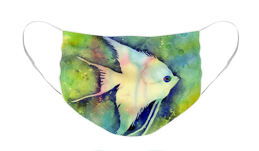 Fish Face Mask featuring the painting Angelfish I by Hailey E Herrera