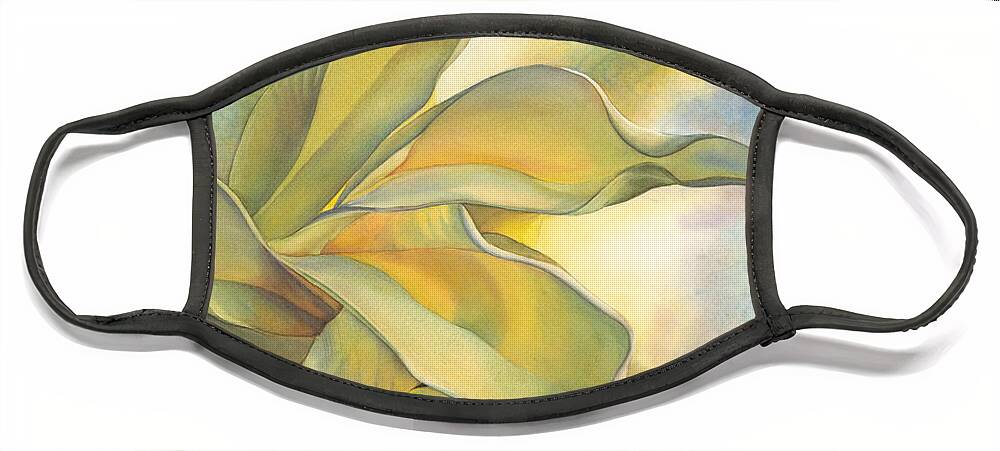 Angel's Trumpet Face Mask featuring the painting Angel's Pirouette by Sandy Haight