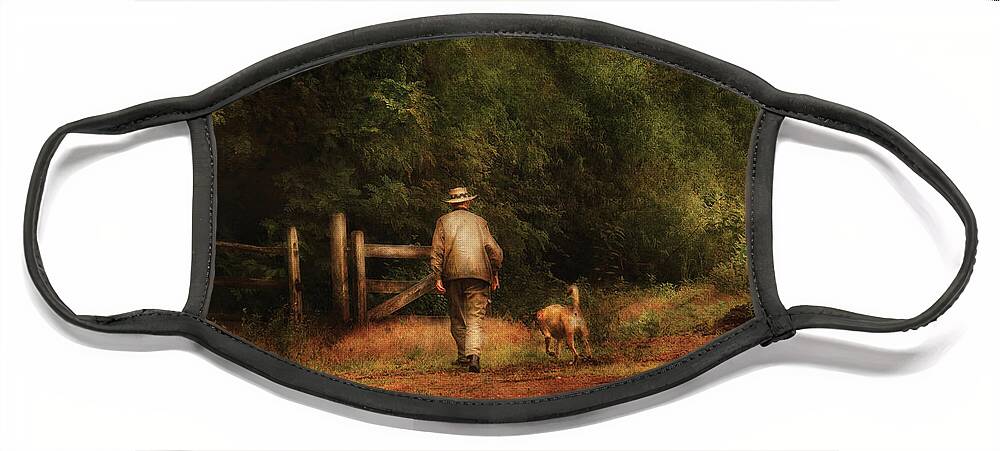 Dog Face Mask featuring the photograph Animal - Dog - A man and his best friend by Mike Savad