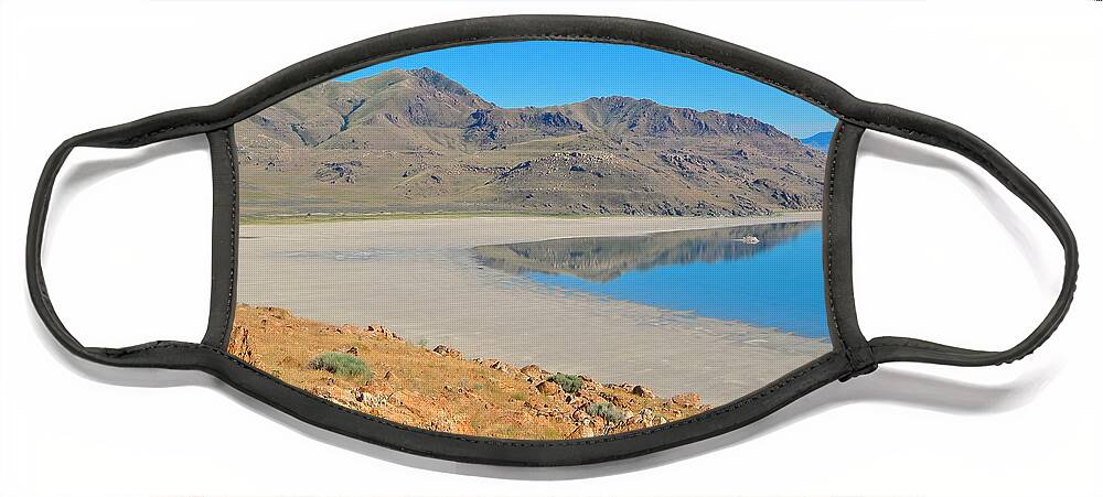 Photo Face Mask featuring the photograph Antelope Island by Dan Miller