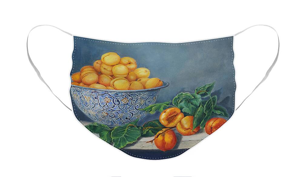 Fruit Face Mask featuring the painting Apricots and Peaches by Portraits By NC