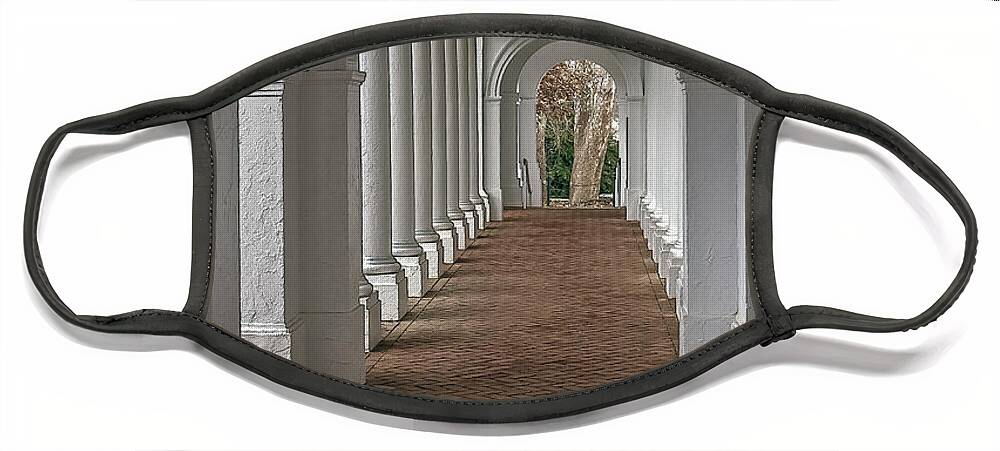 Uva Face Mask featuring the photograph Arches at the Rotunda at University of VA by Jerry Gammon