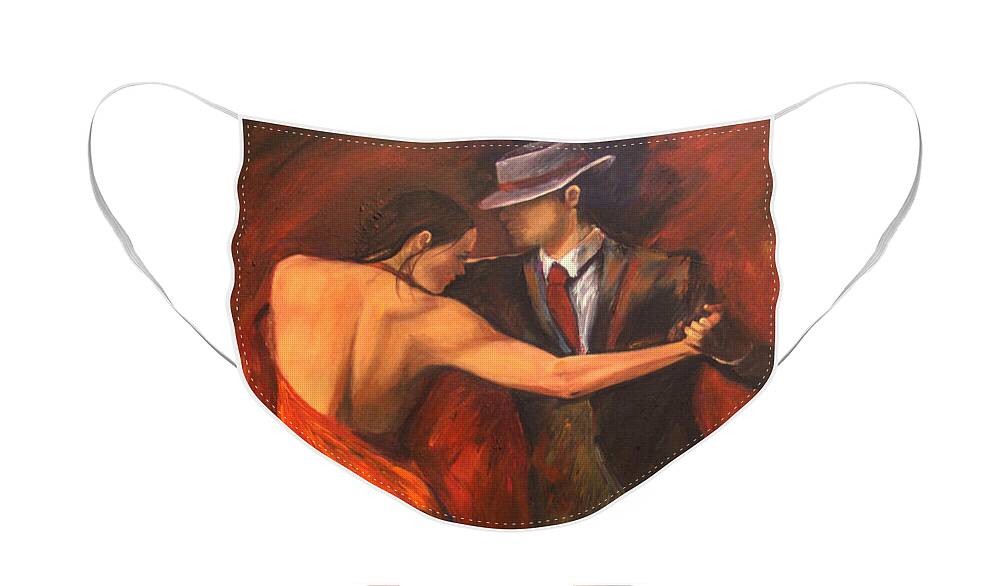 Tango Face Mask featuring the painting Argentine Tango by Sheri Chakamian