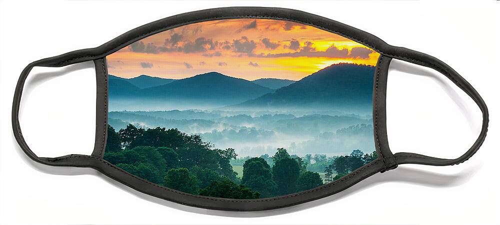Asheville Nc Face Mask featuring the photograph Asheville NC Blue Ridge Mountains Sunset - Welcome to Asheville by Dave Allen
