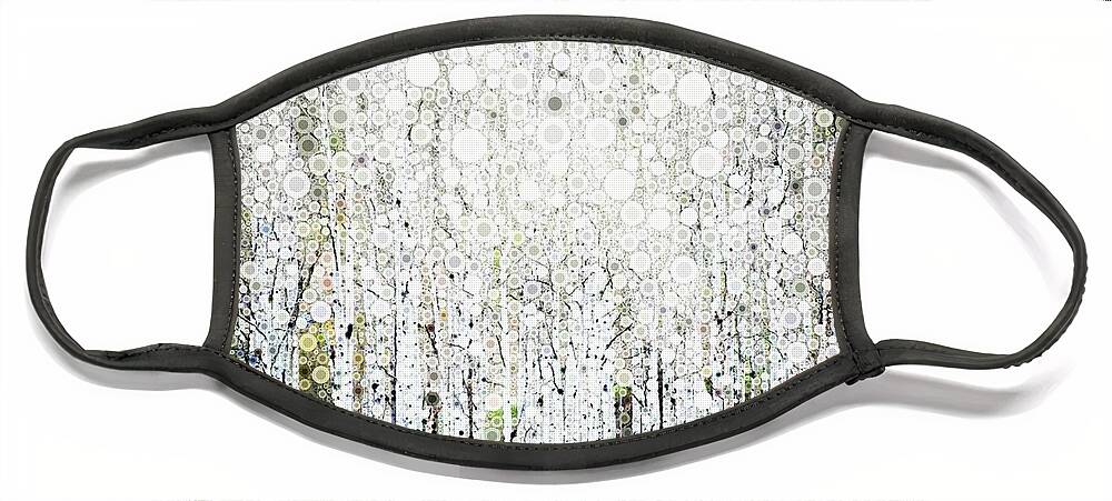 Aspen Face Mask featuring the digital art Aspens in the Spring by Linda Bailey