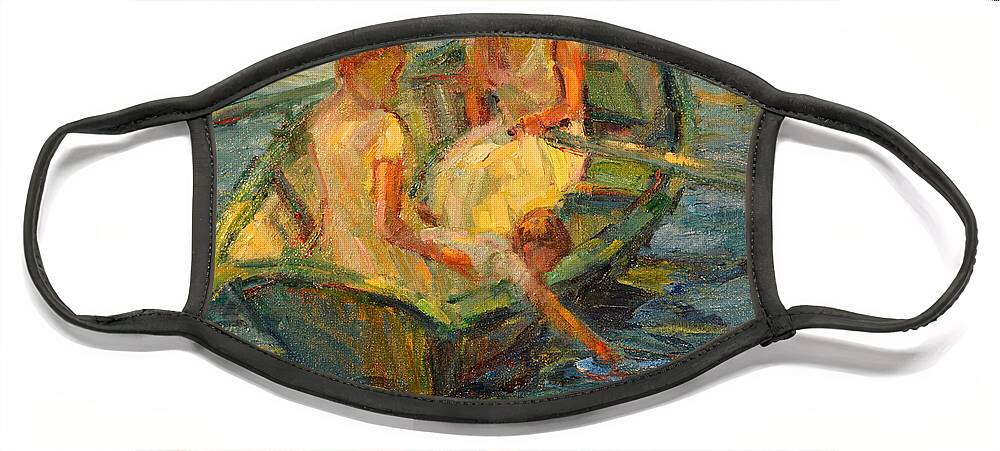 Impressionist Artist Face Mask featuring the painting At The Pond Study by Diane Leonard