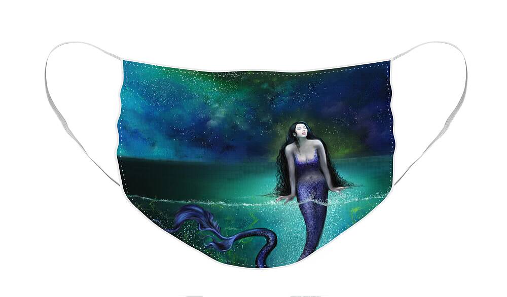 Mermaid Face Mask featuring the painting Atargatis by Artificium -