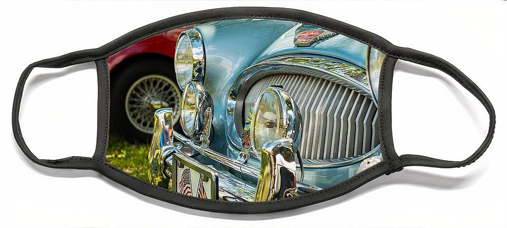 1960s Face Mask featuring the photograph Austin Healey by Raul Rodriguez
