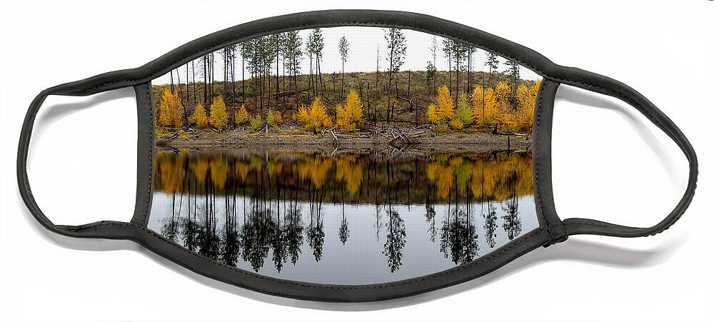 Reflections Face Mask featuring the photograph Autumn Reflection by Allan Van Gasbeck