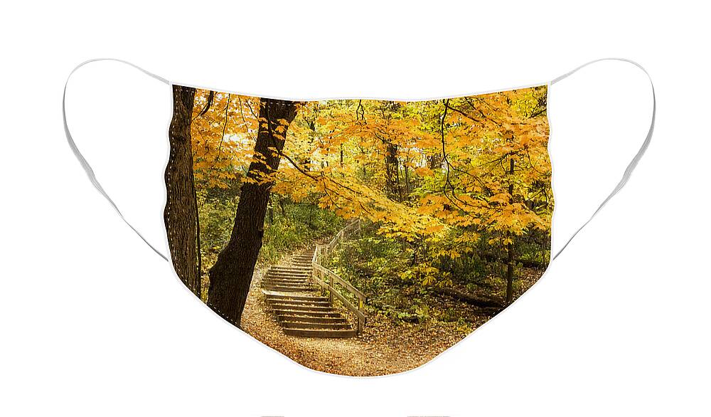 Autumn Face Mask featuring the photograph Autumn Stairs by Scott Norris