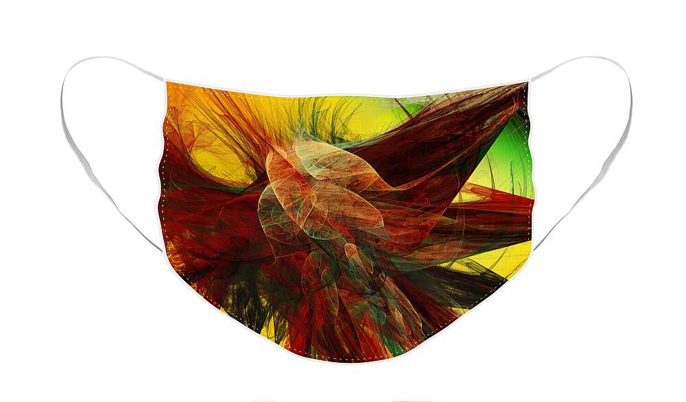 Andee Design Abstract Face Mask featuring the digital art Autumn Wings by Andee Design