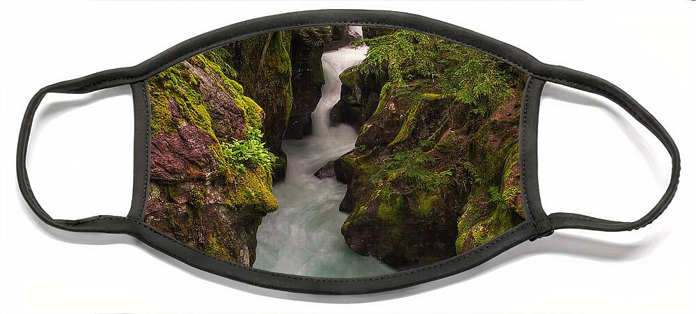 Moss Face Mask featuring the photograph Avalanche Falls by Mark Kiver