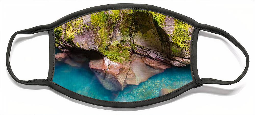 Glacier National Park Face Mask featuring the photograph Avalanche Gorge 2 of 4 by Adam Mateo Fierro