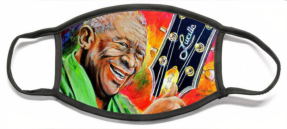 Blues Face Mask featuring the painting B. B. King by Karl Wagner