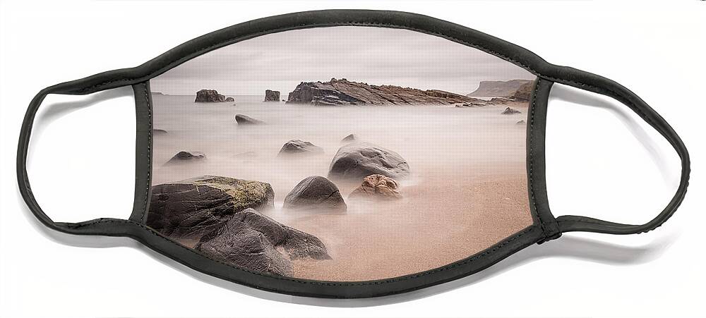 Pans Rock Face Mask featuring the photograph Ballycastle - Pans Rocks by Nigel R Bell