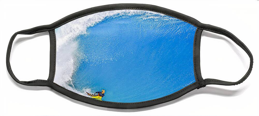 Banzai Pipeline Face Mask featuring the photograph Banzai Pipeline The Perfect Wave by Aloha Art