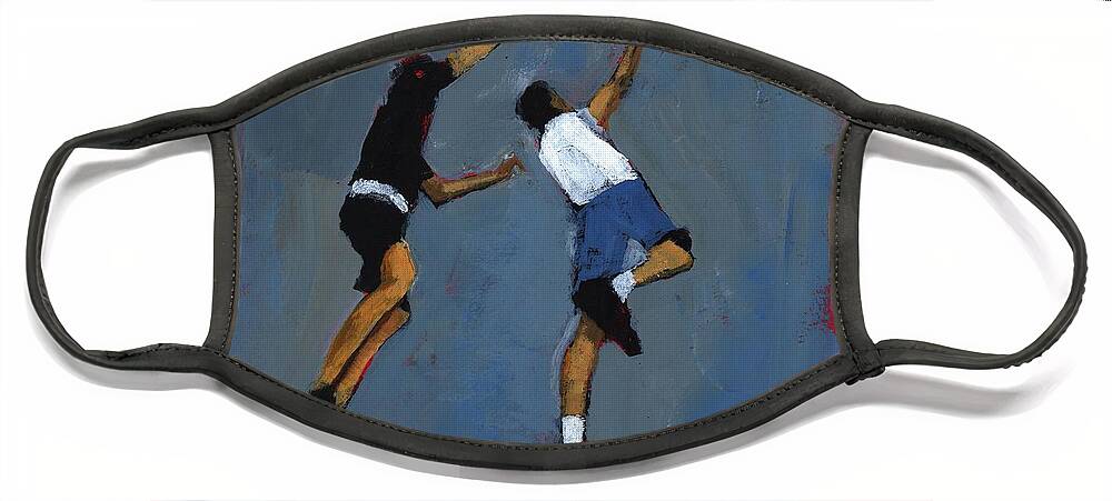 Jump Face Mask featuring the photograph Basketball Players by Paul Powis