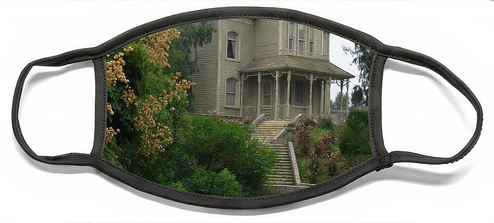 Bates Face Mask featuring the photograph House of Norman Bates by Vivian Martin