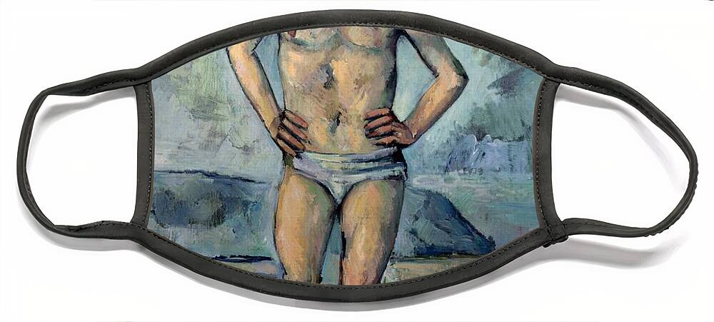 1885-1887 Face Mask featuring the painting Bather by Paul Cezanne