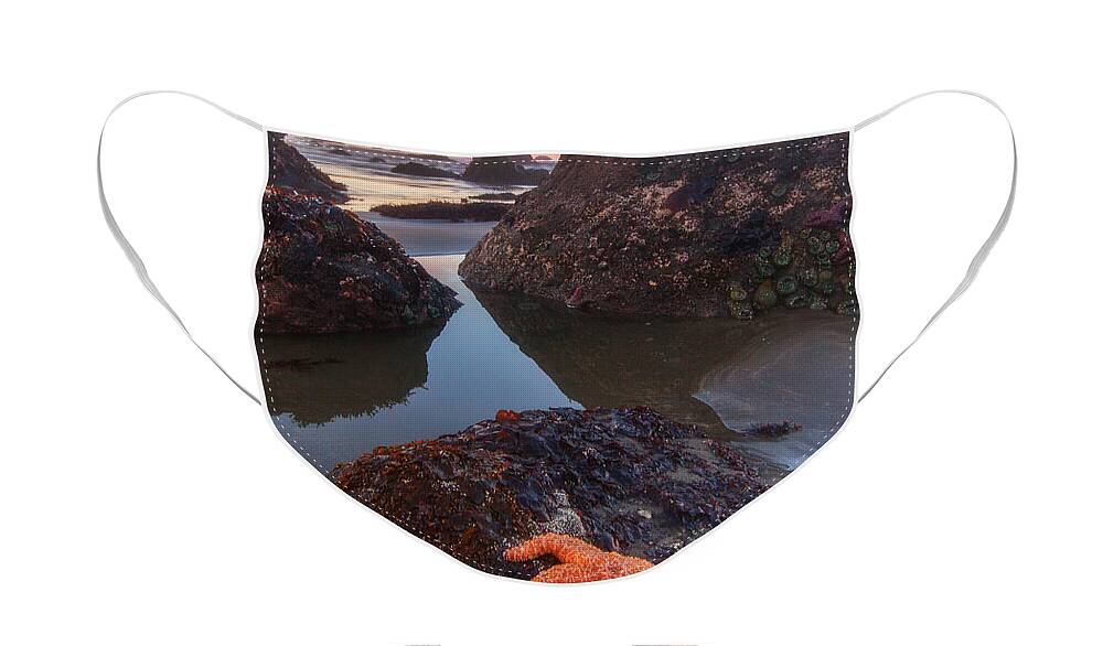 Southern Oregon Coast Face Mask featuring the photograph Battle Rock Sunrise by Darren White